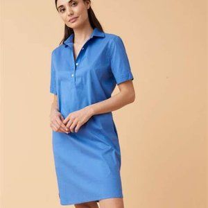 Untuckit Women's Cotton Shirt Dress "presley" Button Shirt dress in Blue